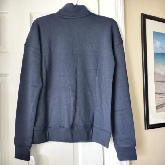 Women's Quarter Zip Sweatshirt Navy with Logo Size Small NEW - Picture 5 of 7